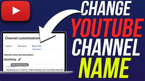 how to modify yotuube chanel name|how to change youtube channel name on laptop.